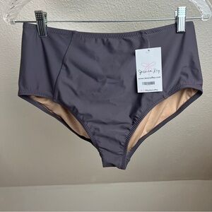 NWT JESSICA REY Swim/Bikini Bottoms. Dark Gray. Size Medium. Fully Lined